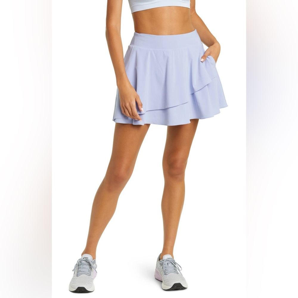 New! Zella Flyaway High Waist Ruffle Skort